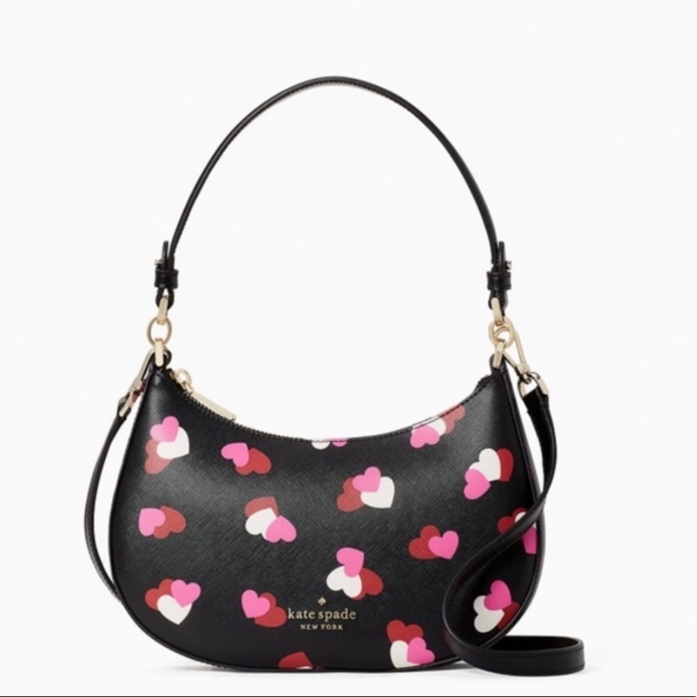 NWT Kate Spade Staci Valentine Flutter Hearts Printed Crossbody Shoulder Bag